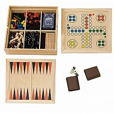 Дървен комплект класически настолни игри Възраст: 7+