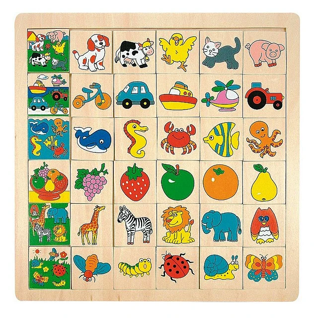 Wooden association game Find the picture Age: 2+