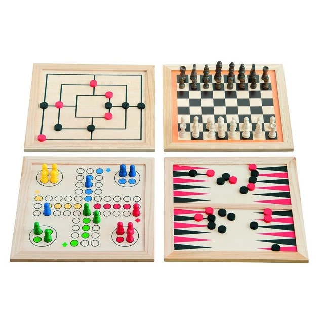 Wooden set of classic board games Age: 7+