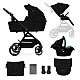 Kinderkraft YOXI baby stroller 3in1 PURE BLACK