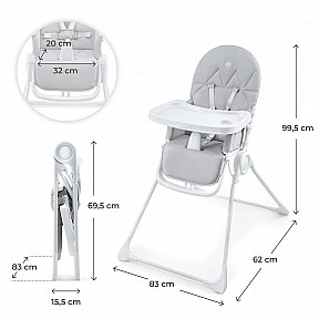 Kinderkraft BINCI high chair LIGHT GREY