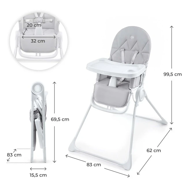 Kinderkraft BINCI high chair LIGHT GREY