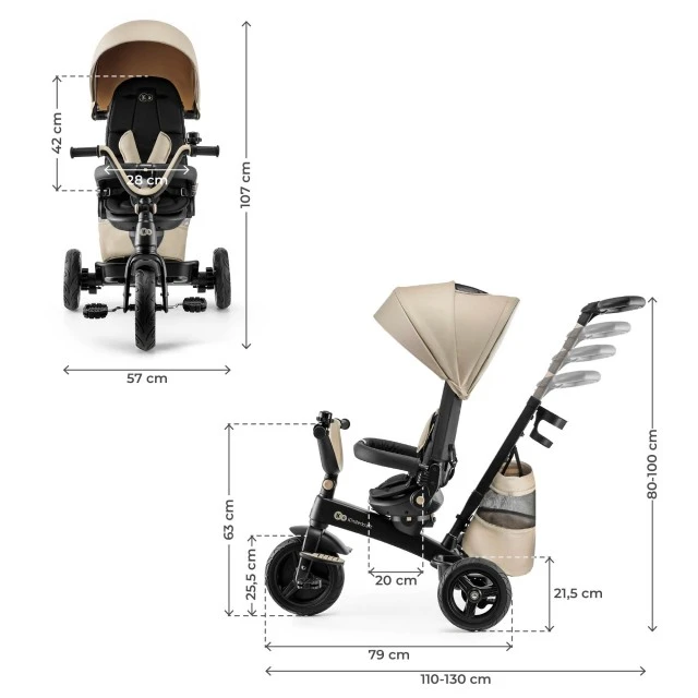 KinderKraft EASYTWIST beige tricycle KREASY00BEG0000