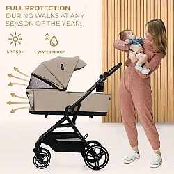 Kinderkraft YOXI baby stroller 3in1 SAND BEIGE