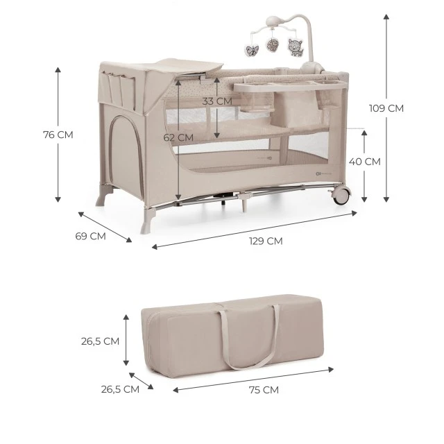 Kinderkraft JOY FULL 2 baby bassinet with accessories BEIGE