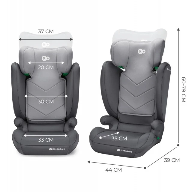 Kinderkraft I-SPARK столче за кола 100-150cm GREY