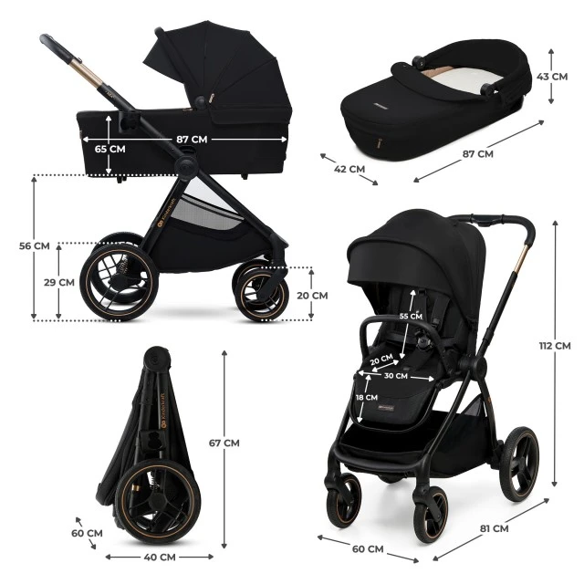 KinderKraft baby stroller 2in1 NEA 2.0 MIDNIGHT BLACK