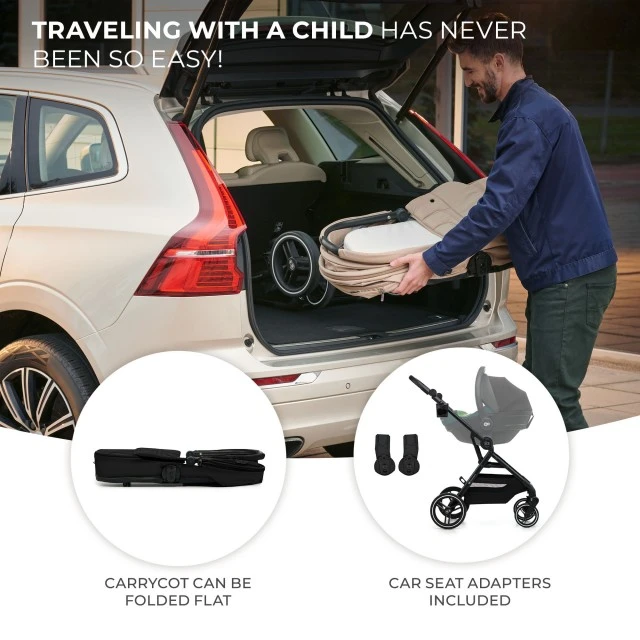 Kinderkraft YOXI baby stroller 3in1 PURE BLACK