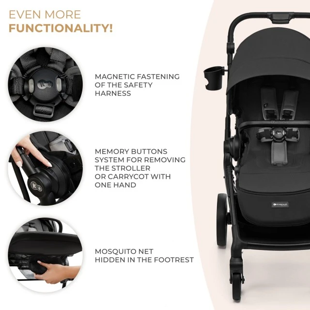 Kinderkraft YOXI baby stroller 3in1 MOONLIGHT GREY