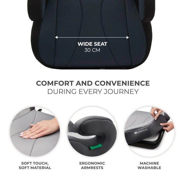 KinderKraft I-BOOST Booster Car Seat GRAY
