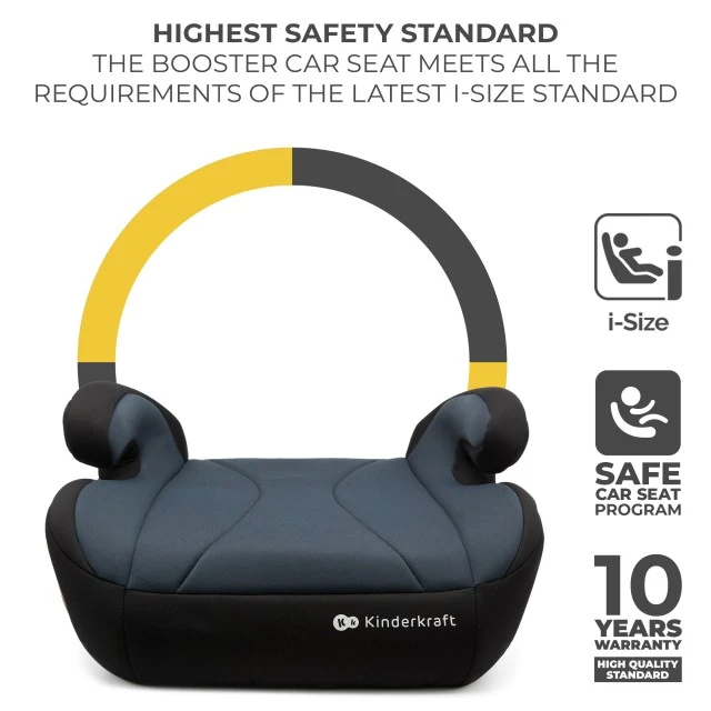 KinderKraft I-BOOST Booster Car Seat GRAY