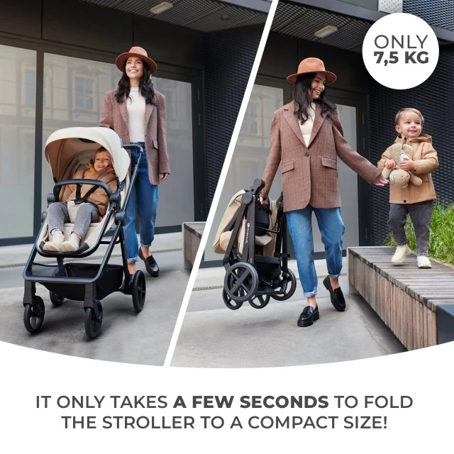Kinderkraft NEWLY baby stroller 4 in 1 MOONLIGHT GRAY