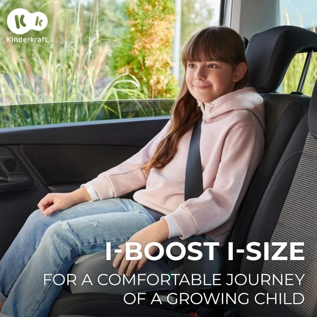 KinderKraft I-BOOST Booster Car Seat GRAY
