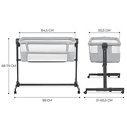 KinderKraft NESTE UP 2 бебешка кошара LIGHT GREY