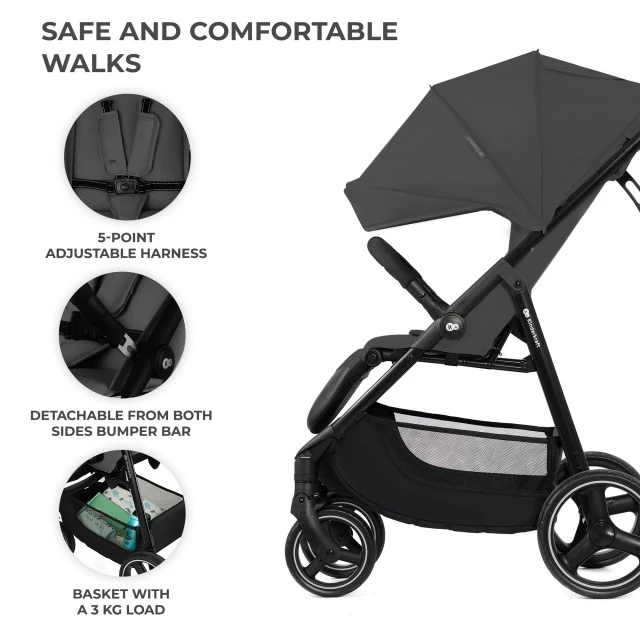 Kinderkraft TRIG 3 baby stroller GLANITE GREY