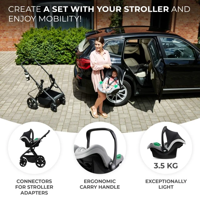 Kinderkraft NEWLY baby stroller 4 in 1 MOONLIGHT GRAY