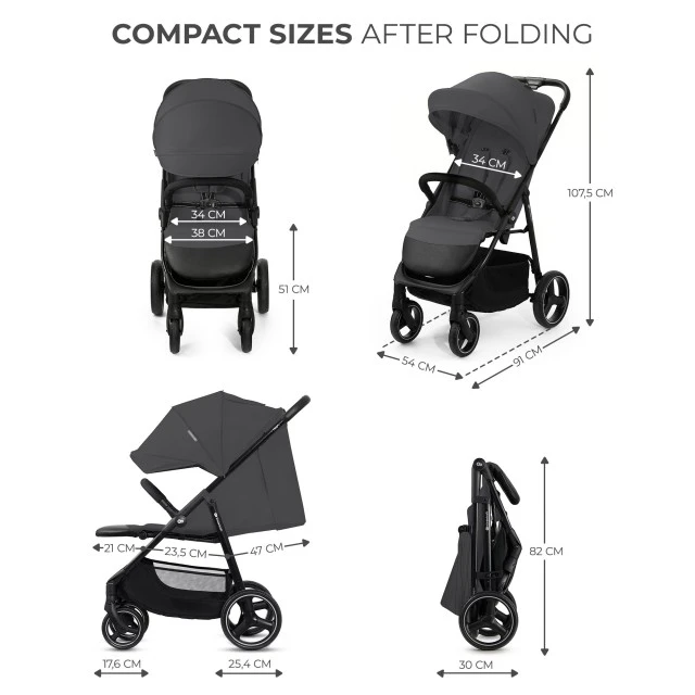 Kinderkraft TRIG 3 baby stroller GLANITE GREY