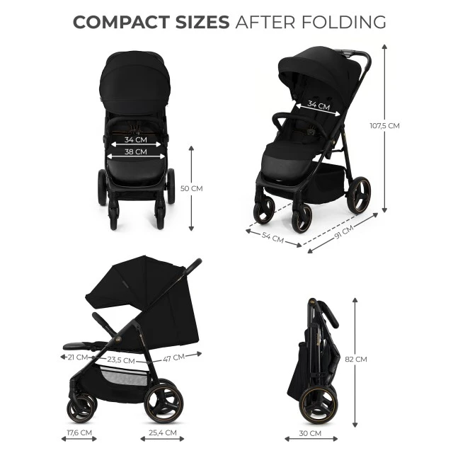 Kinderkraft TRIG 3 baby stroller ONYX BLACK