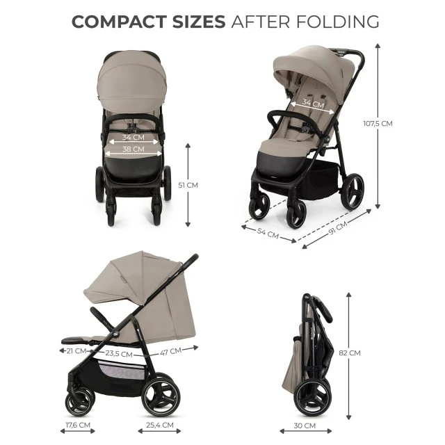 Kinderkraft TRIG 3 baby stroller STONE BEIGE