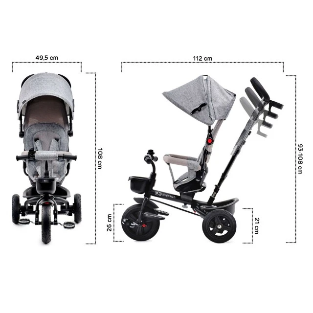 KinderKraft AVEO LIGHT GREY триколка KRAVEO00LGR0000