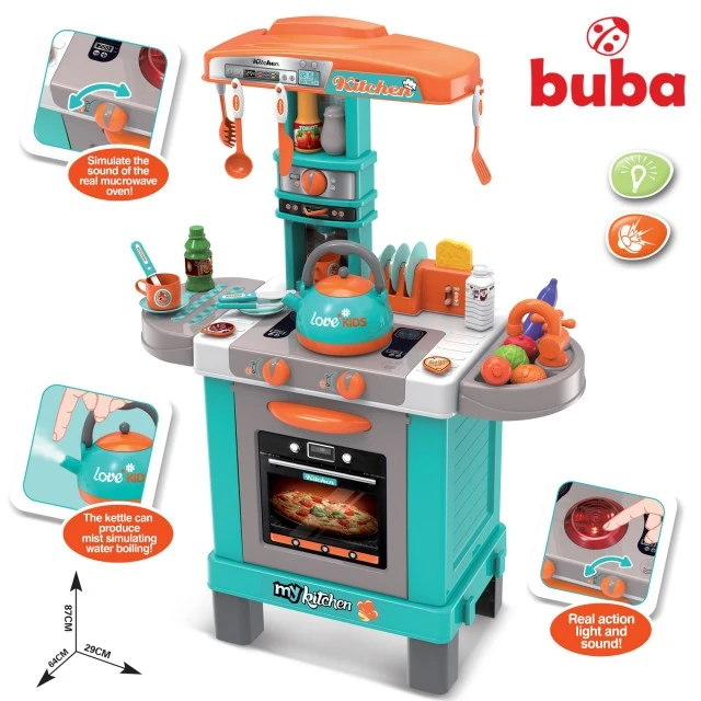 Children’s induction kitchen with kettle Buba 008-939A, Blue