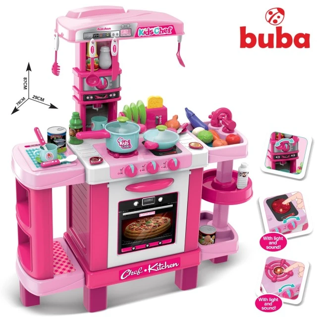 Children’s kitchen with touch reaction Buba 008-938, Pink
