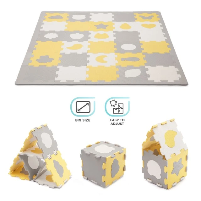 KinderKraft LUNO SHAPES soft puzzle yellow KPLUSH00YEL