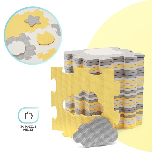 KinderKraft LUNO SHAPES soft puzzle yellow KPLUSH00YEL