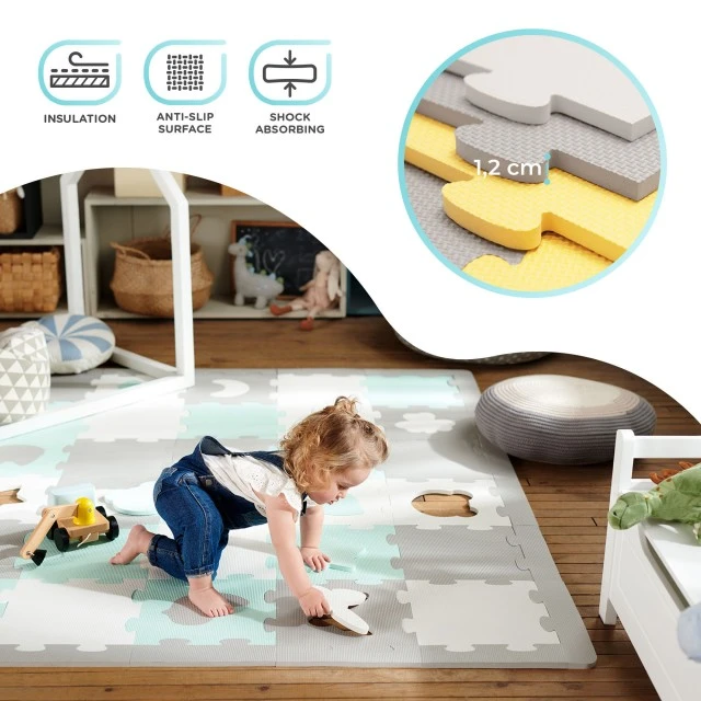 KinderKraft LUNO SHAPES soft puzzle yellow KPLUSH00YEL