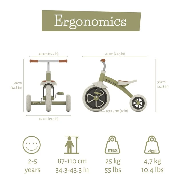 Chillafish Ziggi CPZG01OLI tricycle Olive