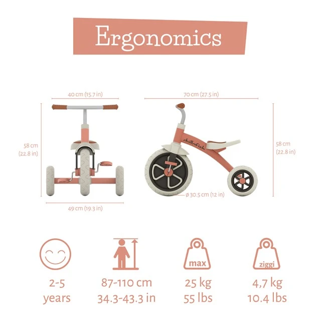 Chillafish Ziggi CPZG01SAL tricycle Salmon