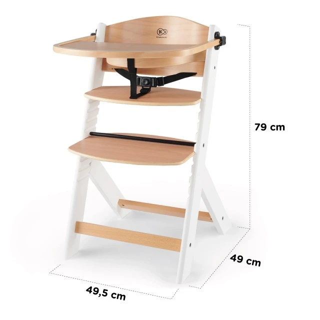 KinderKraft ENOCK high chair wooden/white legs KKKENOCWHT