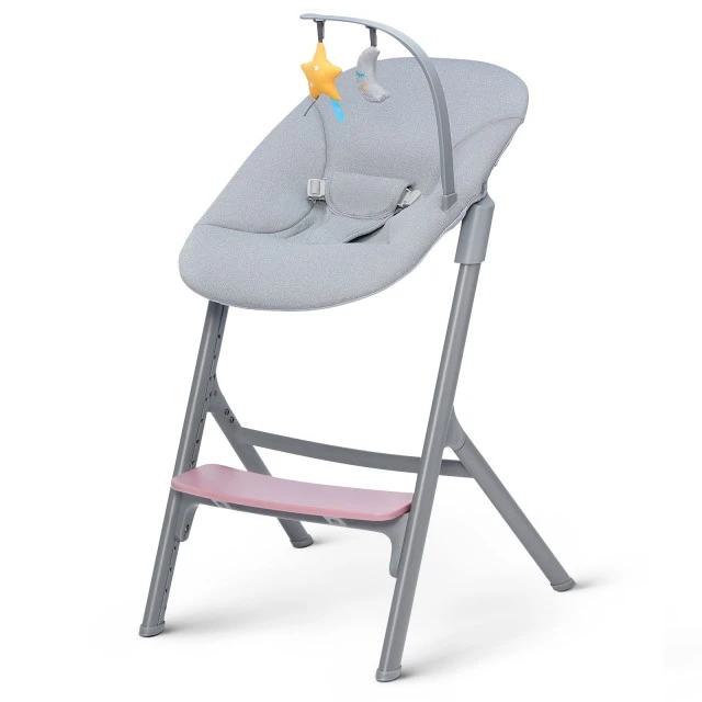 KinderKraft LIVY high chair pink + CALMEE lounge chair