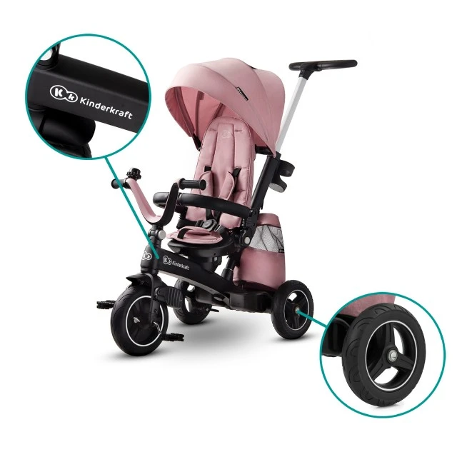 KinderKraft EASYTWIST pink tricycle KKRETWIPNK