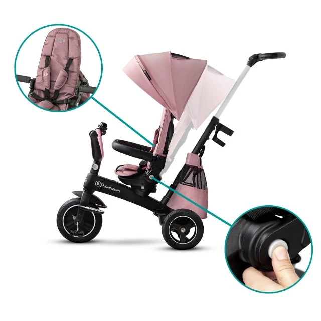 KinderKraft EASYTWIST pink tricycle KKRETWIPNK