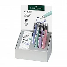 Faber-Castell Химикалка Poly Ball XB, автоматична, 15 броя, в комплект с 20 пълнителя