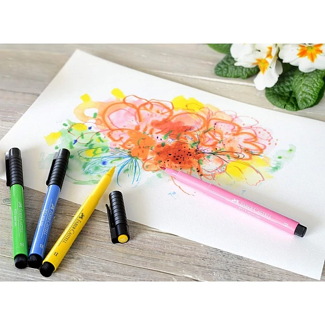 Faber-Castell Тънкописец Pitt Artist Pen, Bright, 12 цвята