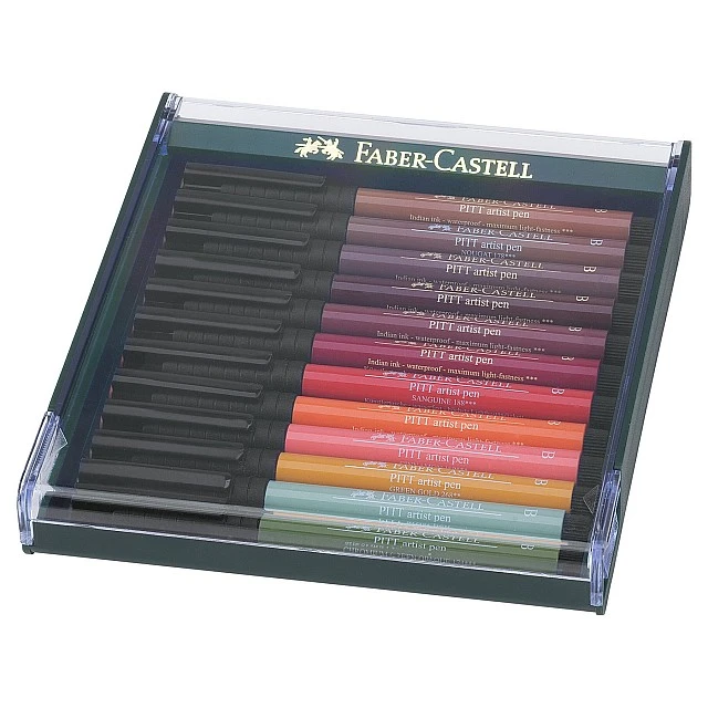 Faber-Castell Pitt Artist Pen brush marker Earth, 12 colours