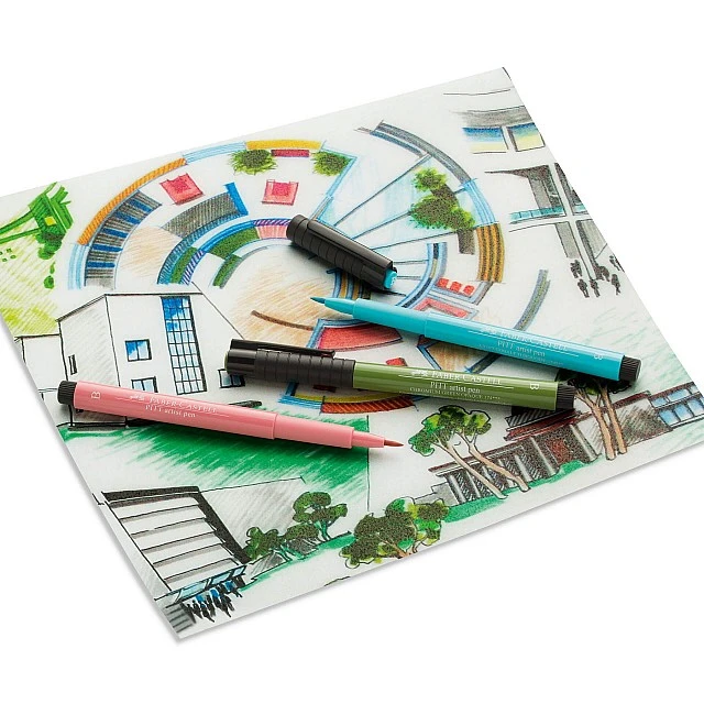 Faber-Castell Pitt Artist Pen brush marker Earth, 12 colours