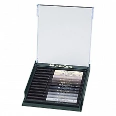 Faber-Castell Маркер-четка Pitt Artist Pen, Grey, 12 цвята