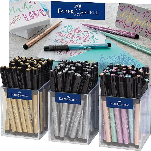 Faber-Castell Pitt Artist display, metallic colors, 90 pieces