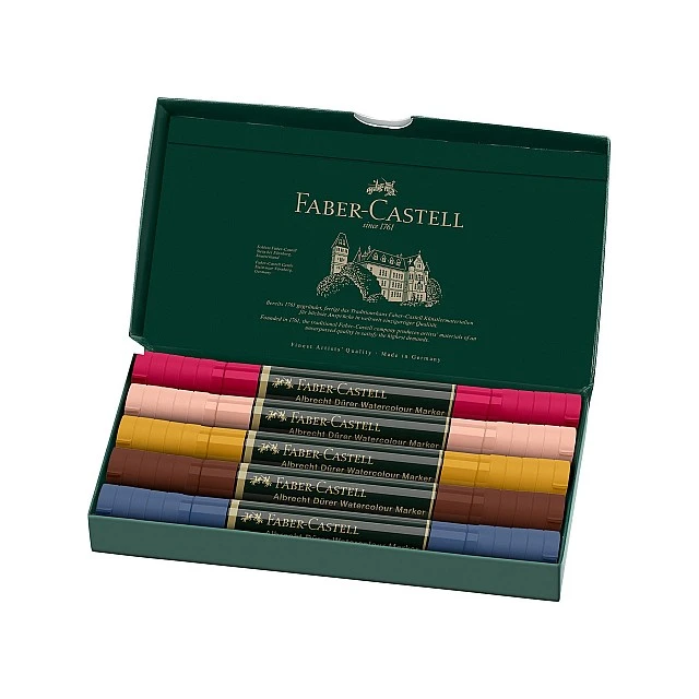 Faber-Castell Albrecht Dürer watercolour marker portrait, 5 colours