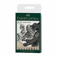 Faber-Castell Pitt fineliner XXS, S, F, M, B, C, Fude H, 8 pieces