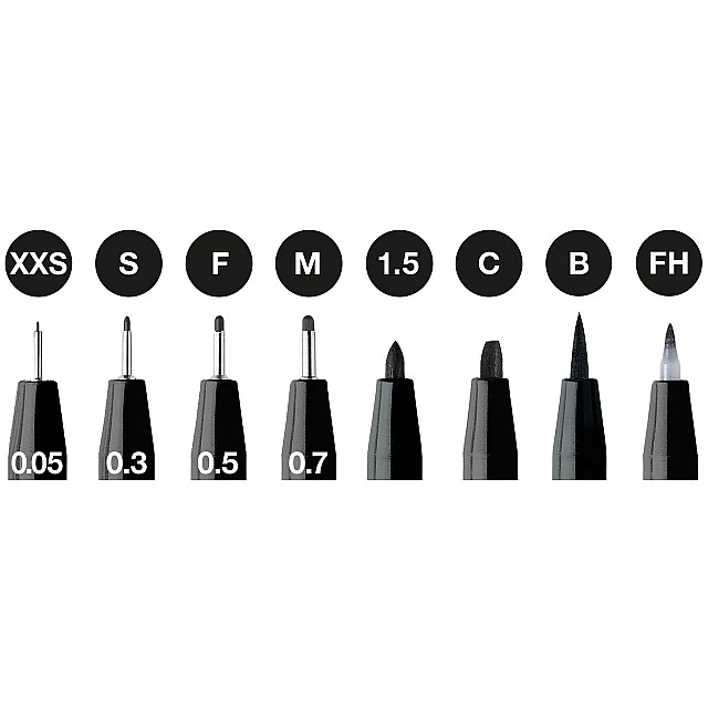 Faber-Castell Тънкописец Pitt, XXS, S, F, M, B, C, Fude H, 8 броя