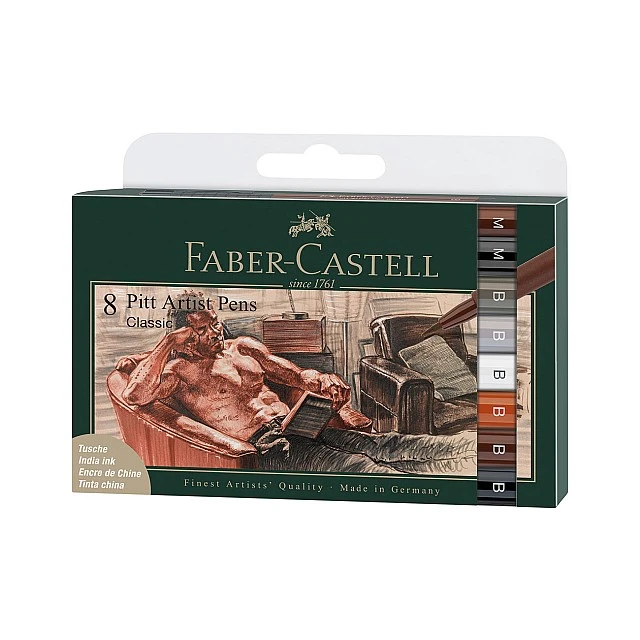 Faber-Castell Pitt Artist brush marker Classic, 8 pieces