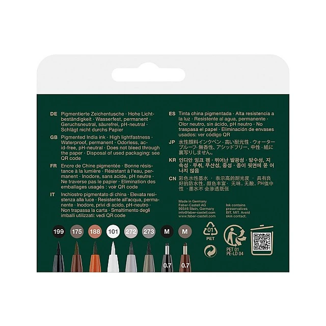 Faber-Castell Pitt Artist brush marker Classic, 8 pieces