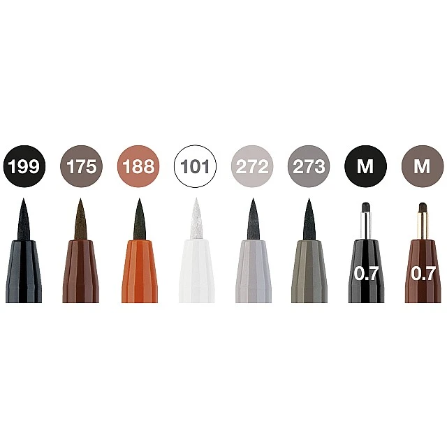 Faber-Castell Pitt Artist brush marker Classic, 8 pieces