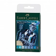 Faber-Castell Маркер-четка Pitt Artist, блус, 8 броя