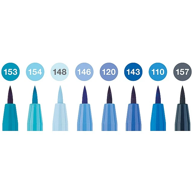 Faber-Castell Маркер-четка Pitt Artist, блус, 8 броя