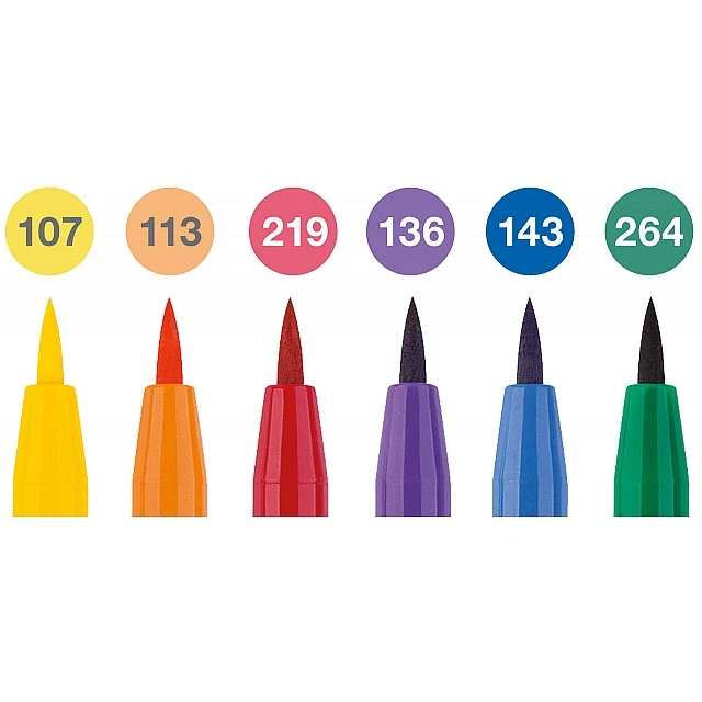 Faber-Castell Pitt Artist brush marker, color wheel, 6 pieces